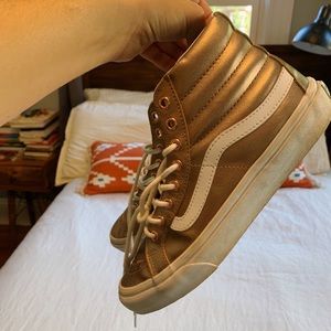 Gold high top Vans